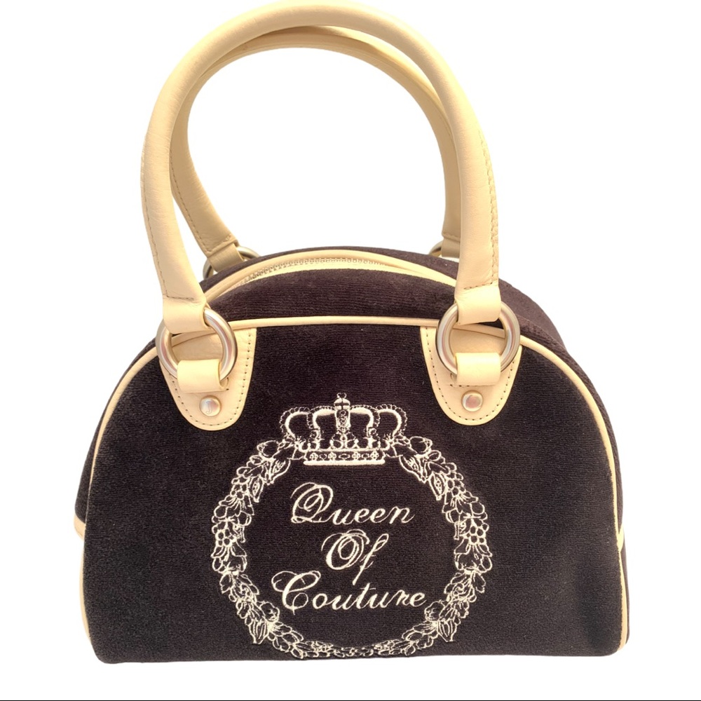 JUICY COUTURE Vintage Brown Velvet Bowling Bag